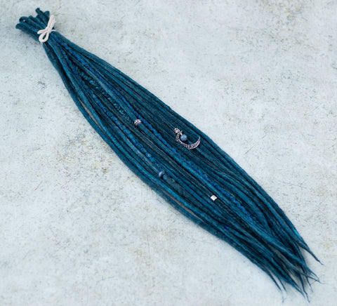 Blue butterfly set of 10 double ended wool extensions