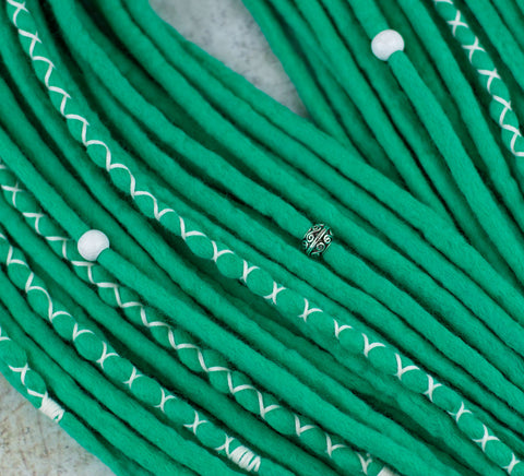 Aqua green wool dreadlocks