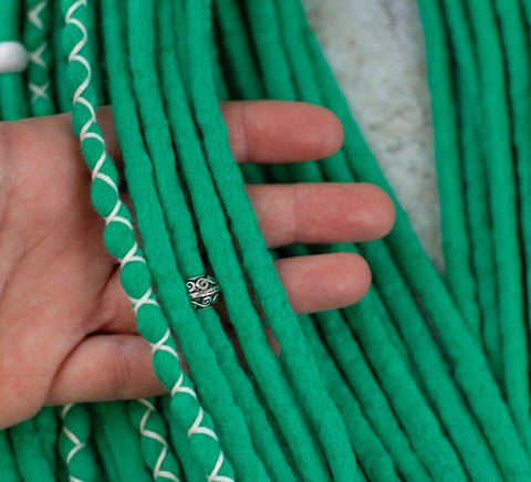 Aqua green wool dreadlocks