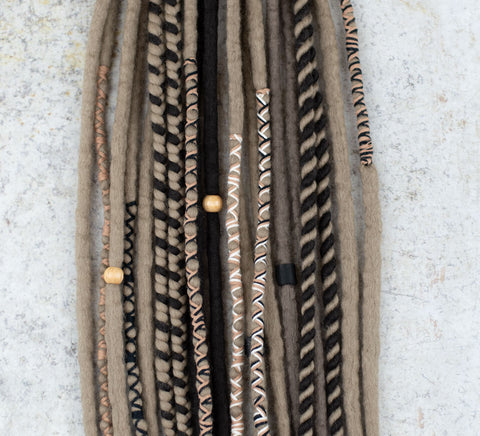 Ash Blonde Viking Ponytail Wool Dreads