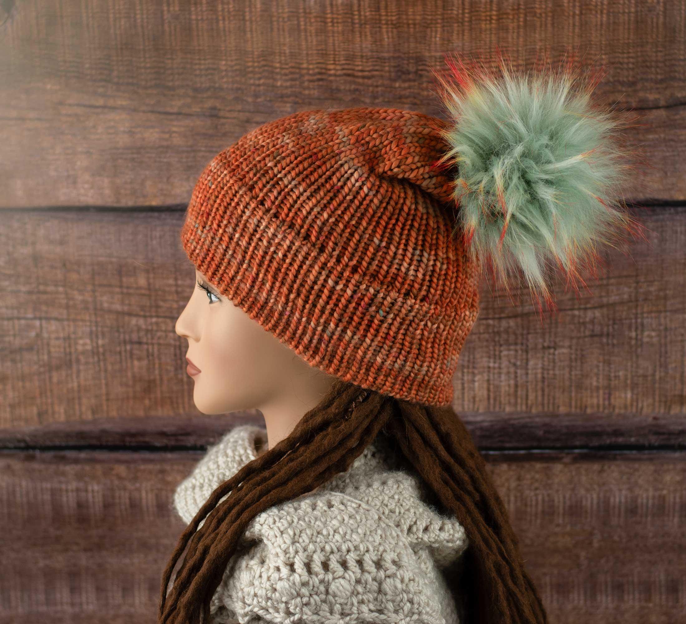 slouchy beanies for dreads orange color