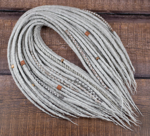 Beige Viking Hair Extensions for Grey Hair