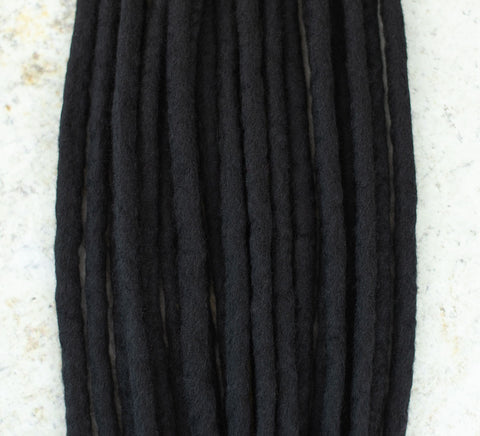 Black wool dreads (Set of 10 pcs)