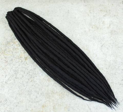 Black wool dreads (Set of 10 pcs)