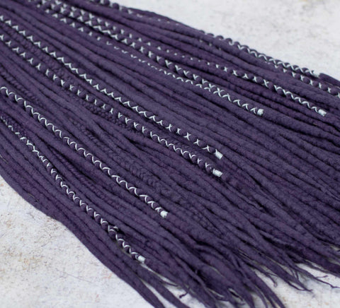 Blackberry wool dread set