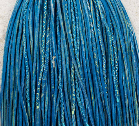 Blue blended wool dreads