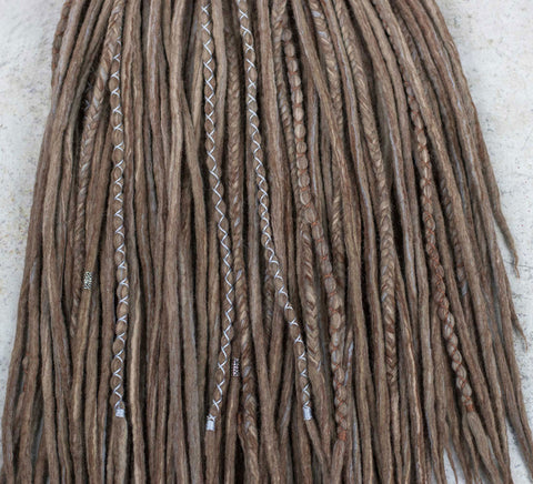 Brown blended dreadlock extensions