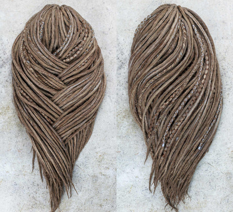 Brown blended dreadlock extensions