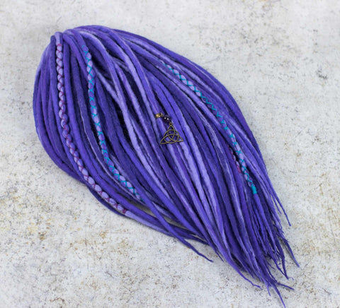 Purple blended wool dreads