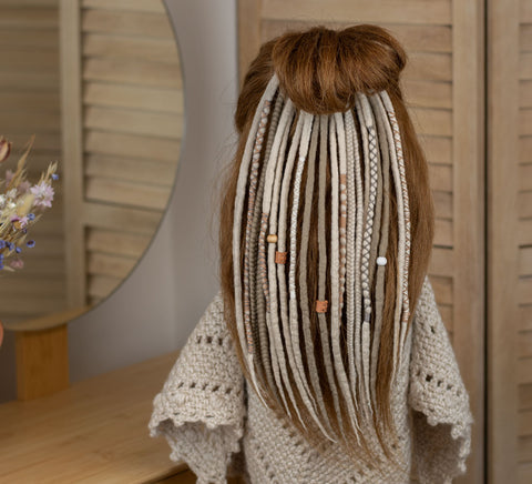 Blonde Viking Wool Dreadlocks Ponytail