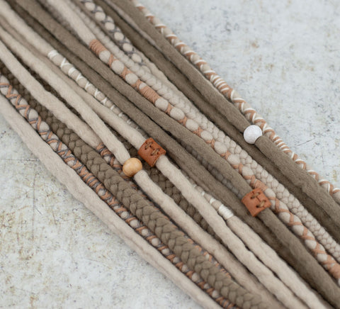 Blonde Viking Wool Dreadlocks Ponytail