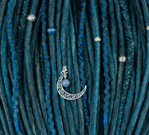 Blue butterfly set of 10 pcs wool dreads bundle