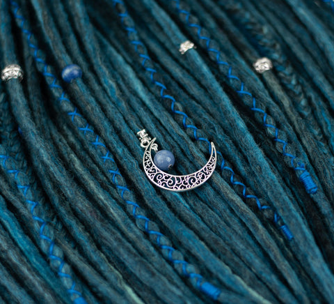 Blue butterfly set of 10 pcs wool dreads bundle