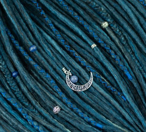 Blue butterfly set of 10 pcs wool dreads bundle