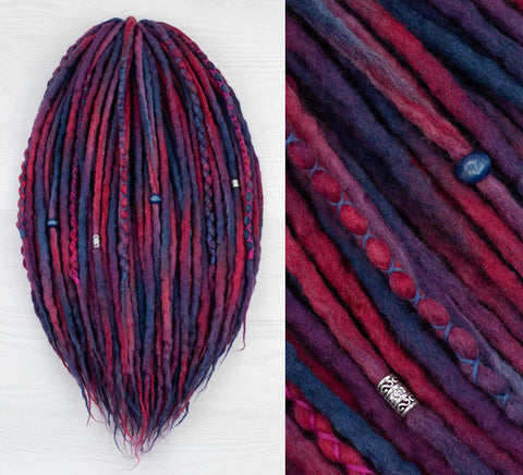 Blueberry wool dreadlocks