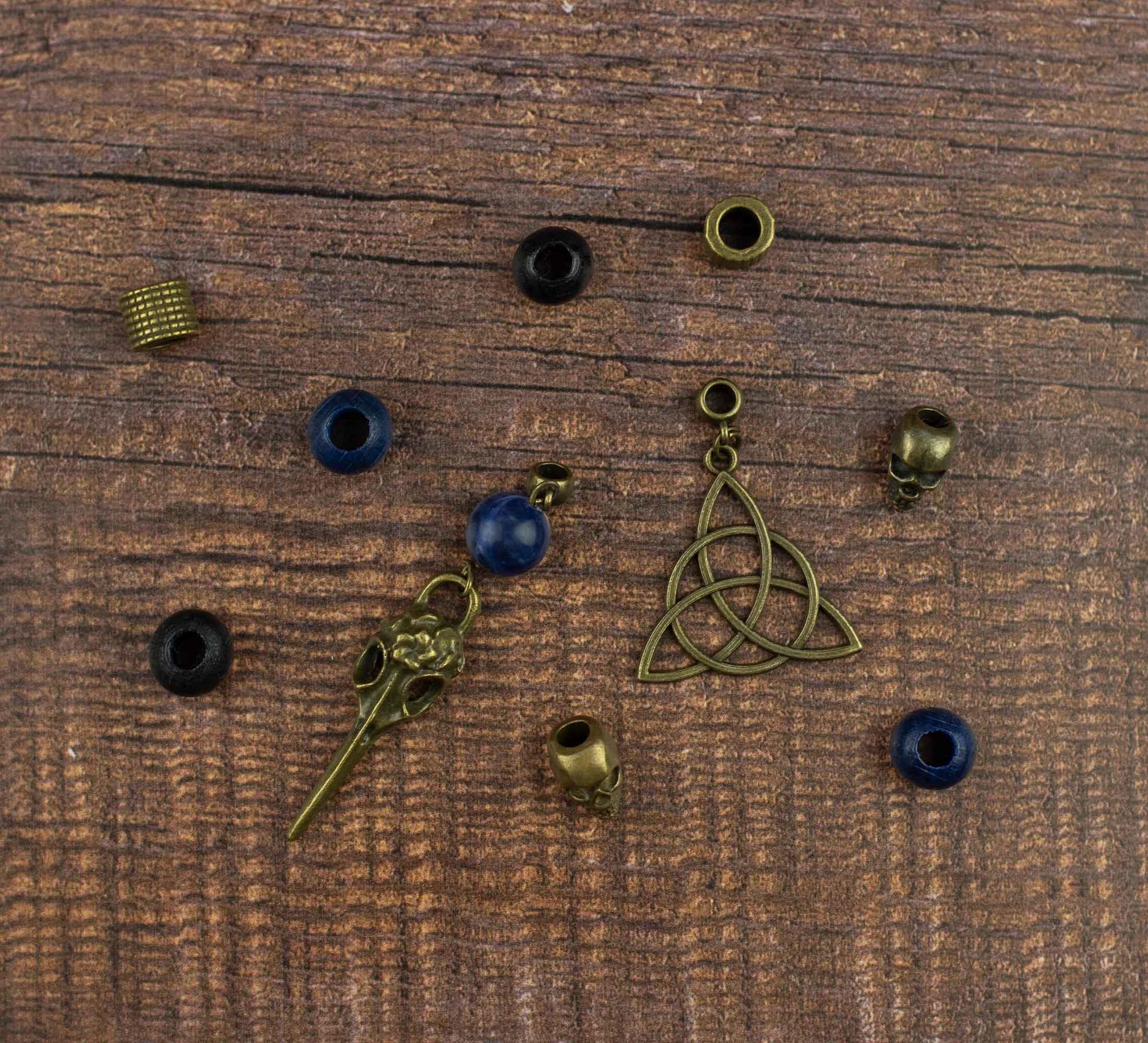 Blue gothic dread bead set