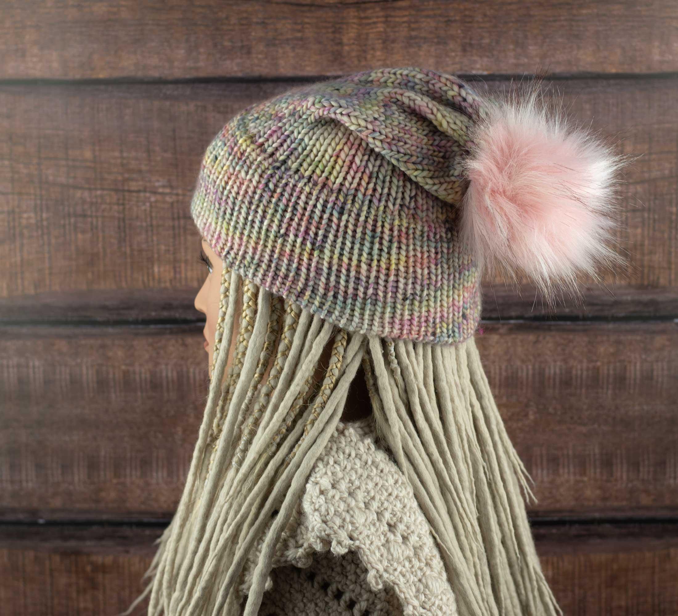 pastel merino wool knitted beanie