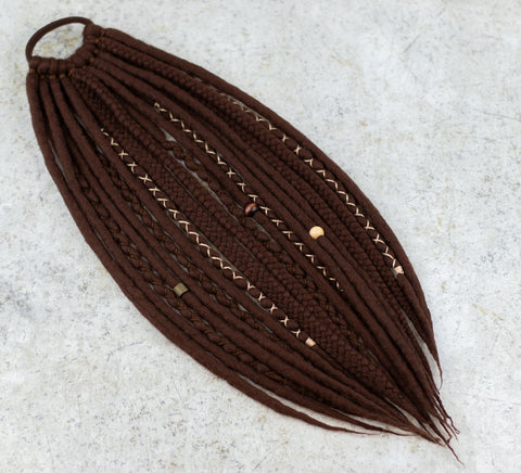 Chocolate Wool Dreads Ponytail