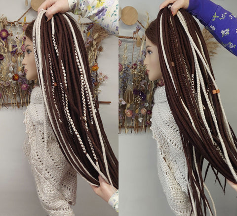 Chocolate Viking Full Set Wool Dreads