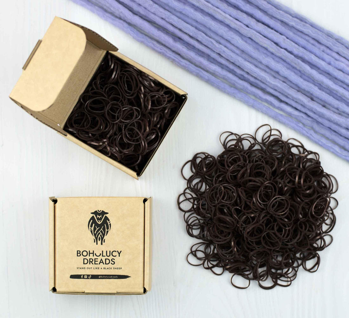 Coffee brown rubber band 500 pcs