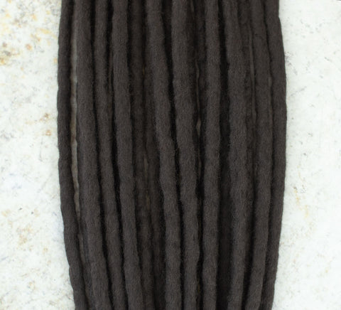 Coffee brown wool hair extensions (Set of 10 pcs)