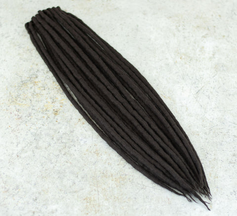 Coffee brown wool hair extensions (Set of 10 pcs)