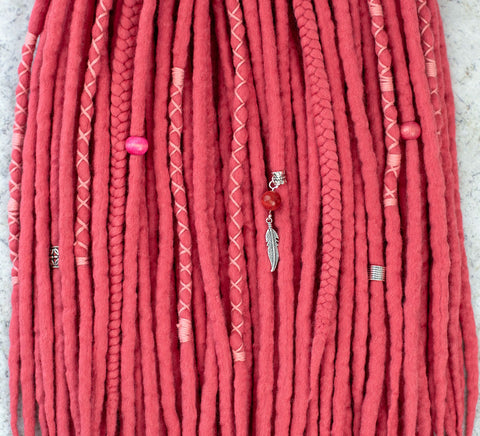 Coral wool dreadlock extensions