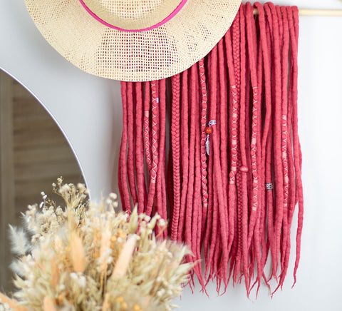 Coral wool dreadlock extensions