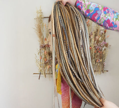 Earth Viking Wool Dreads - Full Set 60 Double Ended Extensions