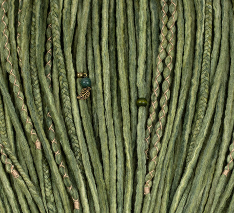 Fern moss set of 10 pcs wool dreads bundle