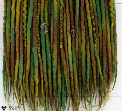 Forest set of 20 ready to ship double ended dread extensions