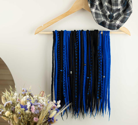 Forget Me Not Black and Blue Hair Extensions