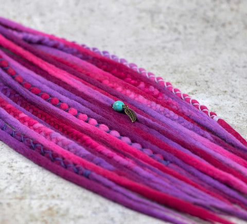Fuchsia wool dreads