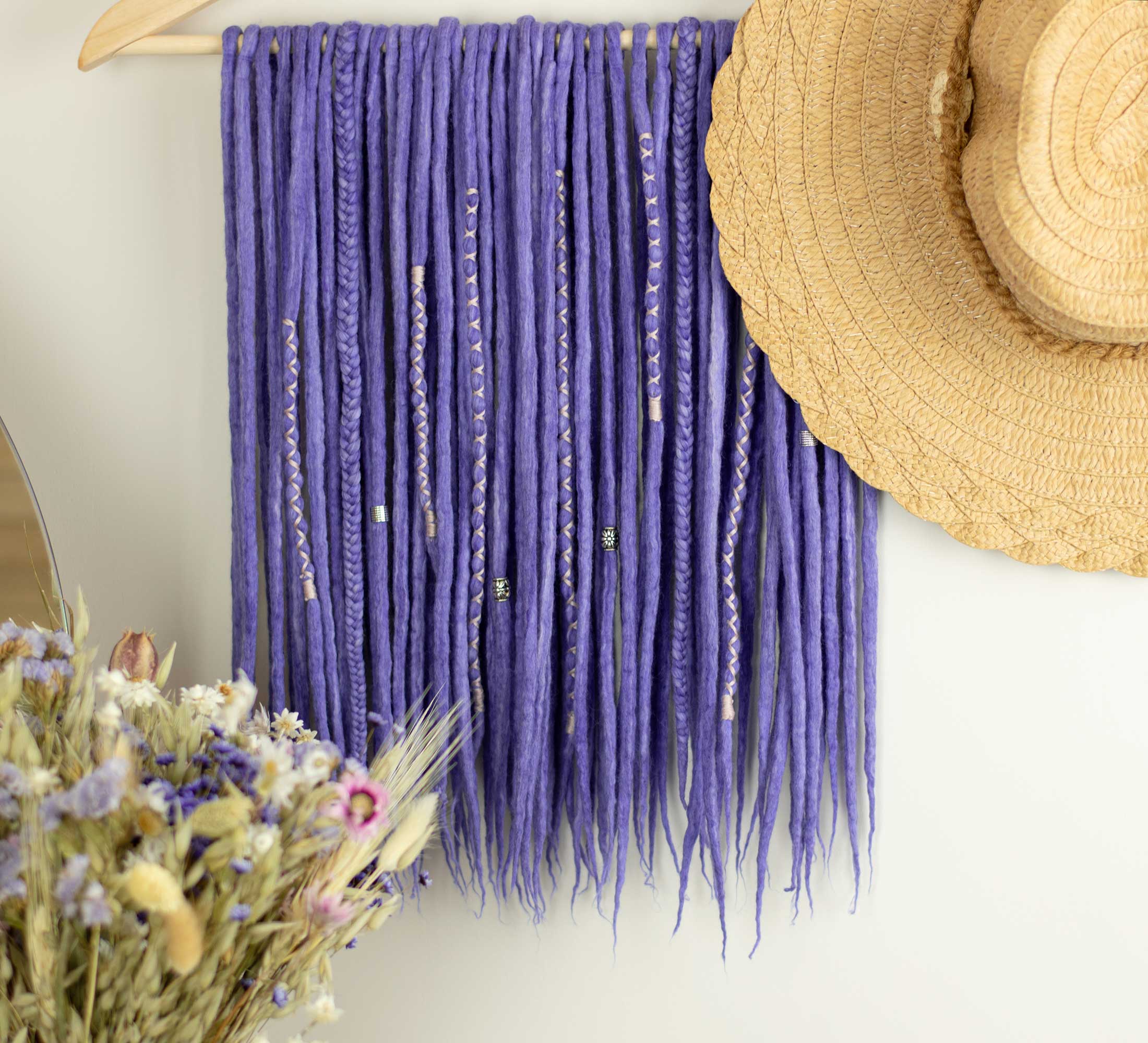 gillyflower purple wool dreads