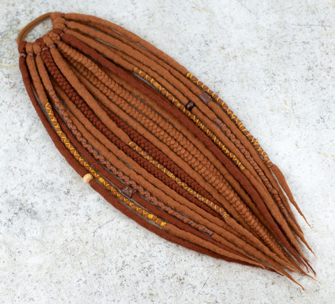 Ginger Viking Wool Dread Ponytail