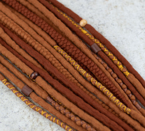 Ginger Viking Wool Dread Ponytail