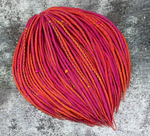 Grapefruit wool dreads