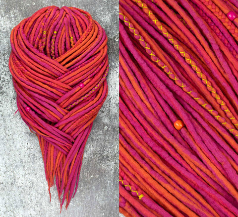 Grapefruit wool dreads