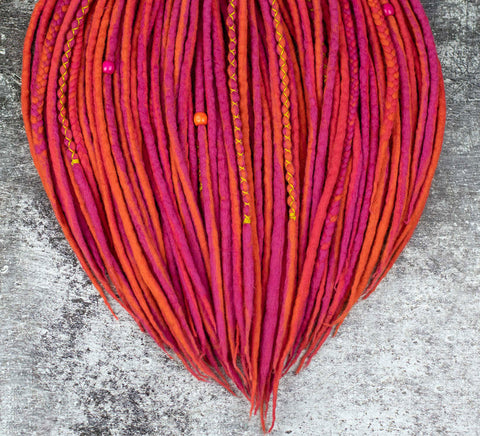 Grapefruit wool dreads