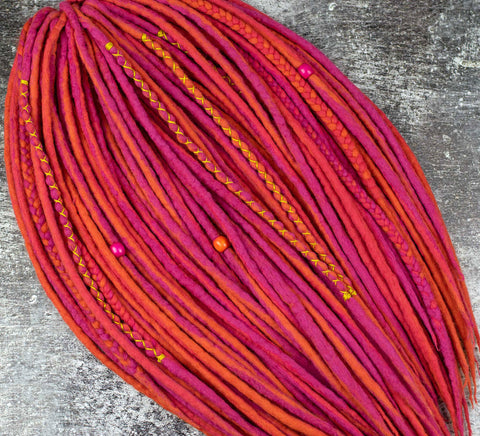 Grapefruit wool dreads