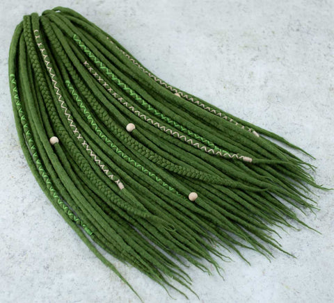 Ivy green wool dreads