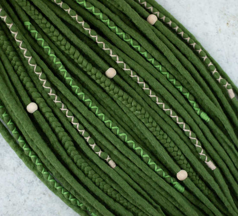 Ivy green wool dreads
