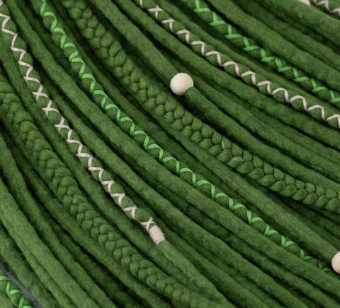 Ivy green set of 10 pcs wool dreads bundle