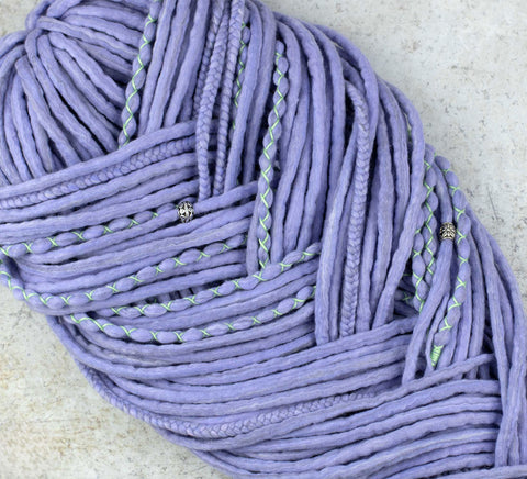Lavender wool dreadlocks with braids