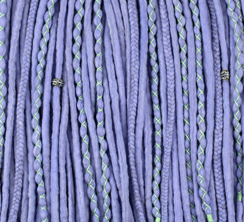 Lavender set of 10 pcs wool dreads bundle