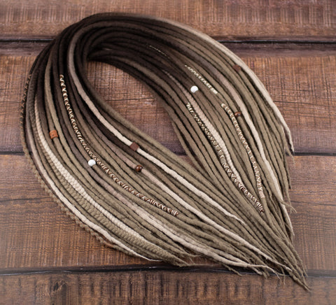Light Ash Ombre Viking Wool Dreads