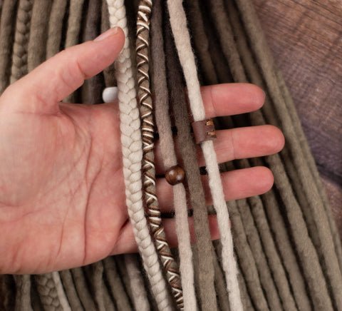 Light Ash Ombre Viking Wool Dreads