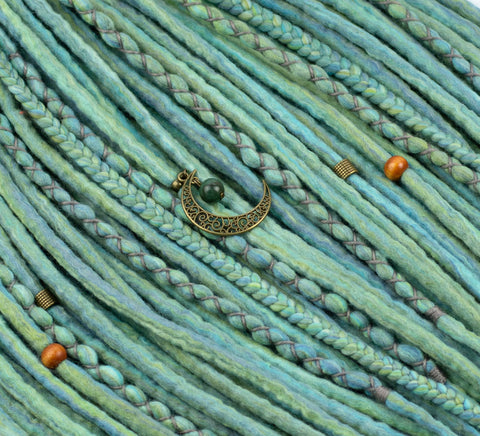 Luna moth set of 10 pcs wool dreads bundle