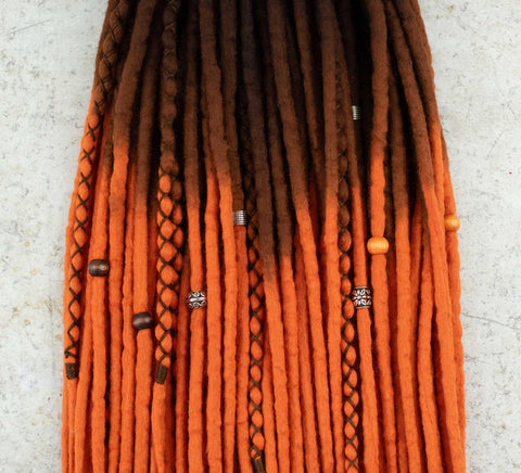 Marigold ombre dreadlock extensions