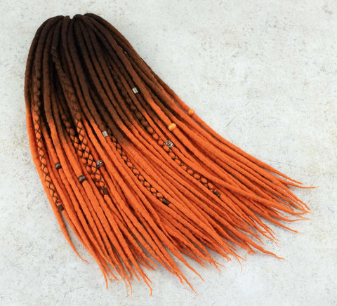 Marigold ombre dreadlock extensions